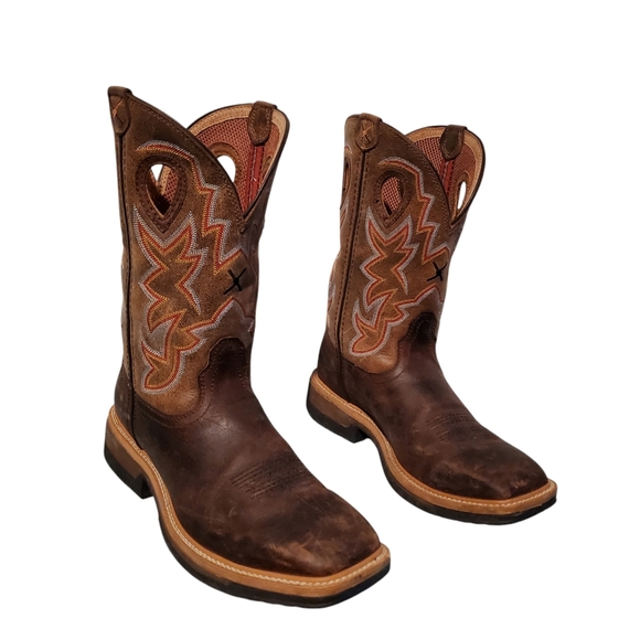 Twisted X Brown Leather Square-Toe Cowboy Western Boots Men's Size 11D - Picture 2 of 12